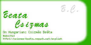 beata csizmas business card