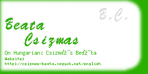 beata csizmas business card